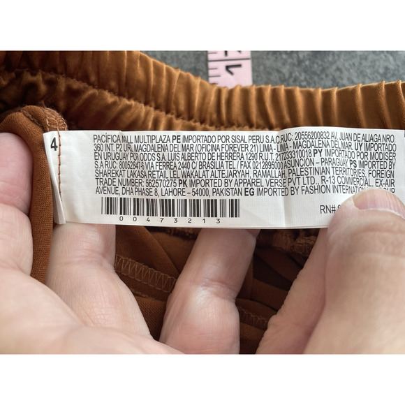 Forever 21 Wide Leg Women Pants Womens Small Rust Satin Drapey Fairy Relaxed - Picture 7 of 12